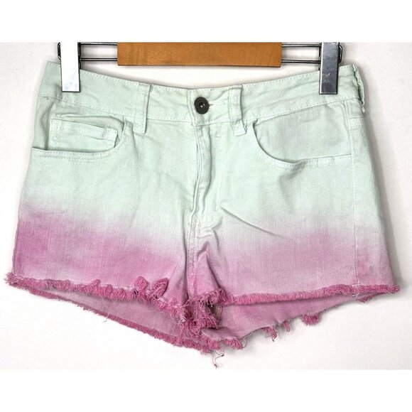 Bullhead Womens Jean Shorts Cut Offs Mid Rise Stretch Summer Denim Pastel Size 5 - Picture 1 of 11